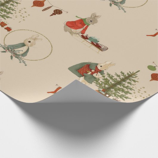 Rabbit Peter Weihnachtswrapping Paper Geschenkpapier (Ecke)