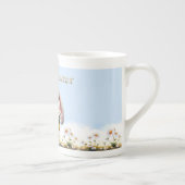 Rabbit pink ears white daisies Happy Easter Porzellantasse (Rechts)