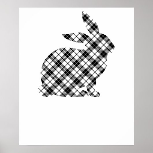 rabbit plaid pattern, retro, vintage poster (Vorne)