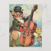 "Rabbit Playing the Cello" Vintage