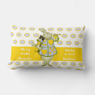 Rabbit Polka Dot Gray Aquamarin Blue Baby Stats Lendenkissen