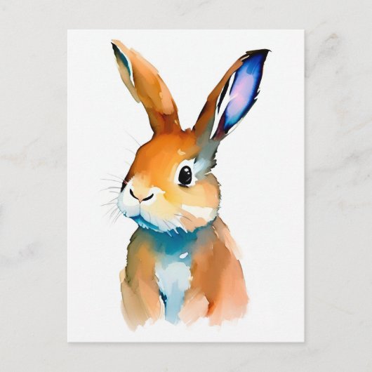 Rabbit Portrait 027 Postkarte (Vorderseite)