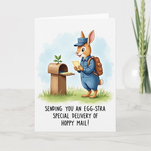 Rabbit Postman Delivery Card Karte (Vorderseite)