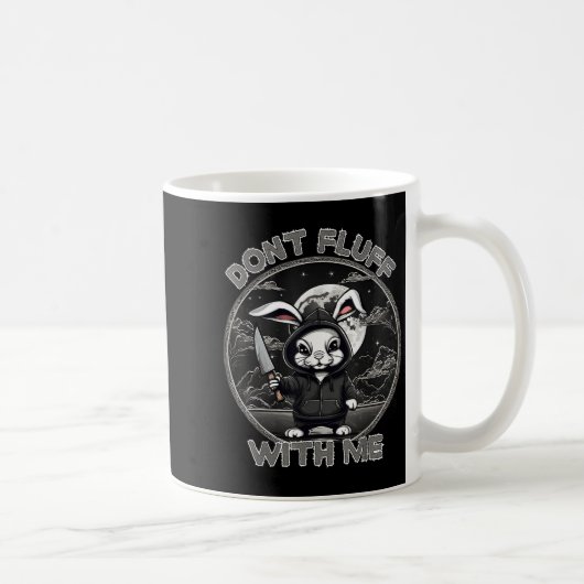 Rabbit Pun Don´t Fluff With Me Evil Bunny Costume Kaffeetasse (Rechts)