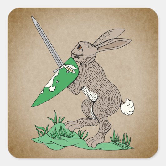 Rabbit Quadratischer Aufkleber (Vorderseite)
