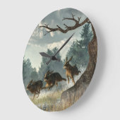 Rabbit Race Große Wanduhr (Winkel)