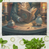 Rabbit Reading Geschirrtuch (Gefaltet)