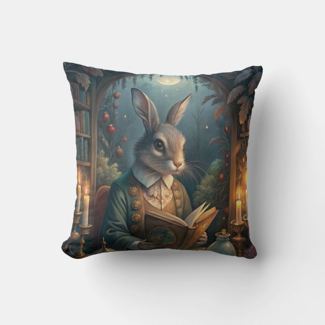Rabbit Reading Kissen (Vorderseite)