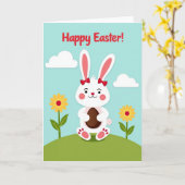 Rabbit Red Bow Celebration Card Karte (Gelbe Blume)