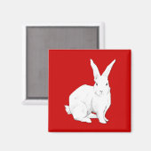 Rabbit Red Magnet (Vorderseite/Rückseite)