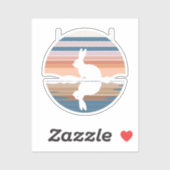 Rabbit Retro Sunset Aufkleber (Blatt)