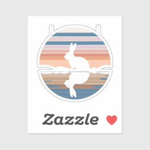 Rabbit Retro Sunset Aufkleber