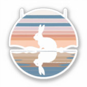 Rabbit Retro Sunset Aufkleber (Vorderseite)