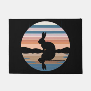 Rabbit Retro Sunset Fußmatte