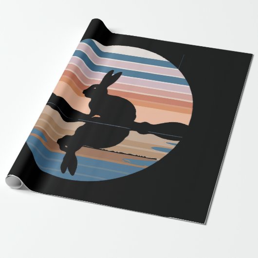 Rabbit Retro Sunset Geschenkpapier (Ungerollt)