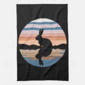 Rabbit Retro Sunset Geschirrtuch (Vertikal)