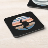 Rabbit Retro Sunset Getränkeuntersetzer (Linke Seite)