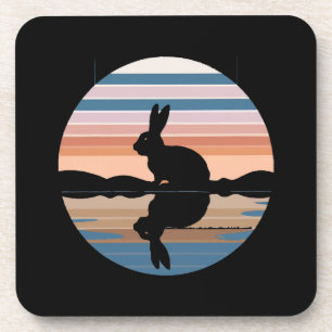 Rabbit Retro Sunset Getränkeuntersetzer