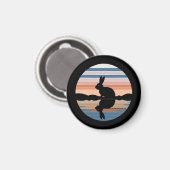 Rabbit Retro Sunset Magnet (Vorderseite/Rückseite)