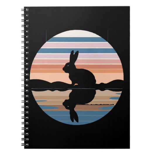 Rabbit Retro Sunset Notizblock (Vorderseite)