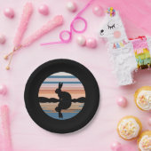 Rabbit Retro Sunset Pappteller (Party)