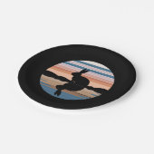 Rabbit Retro Sunset Pappteller (Schrägansicht)