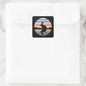 Rabbit Retro Sunset Quadratischer Aufkleber (Tasche)