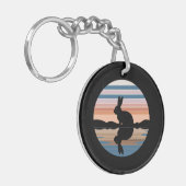 Rabbit Retro Sunset Schlüsselanhänger (Vorderseite links)