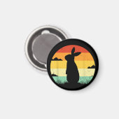 Rabbit Retro Vintager 80er Style Bunny Lover Magnet (Vorderseite/Rückseite)