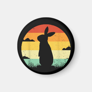 Rabbit Retro Vintager 80er Style Bunny Lover Magnet