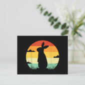 Rabbit Retro Vintager 80er Style Bunny Lover Postkarte (Stehend Vorderseite)