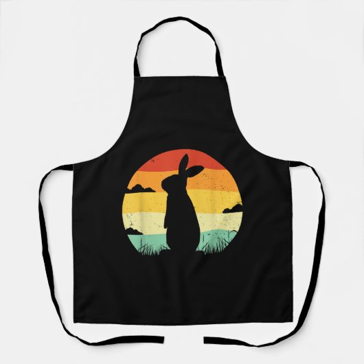 Rabbit Retro Vintager 80er Style Bunny Lover Schürze (Vorderseite)