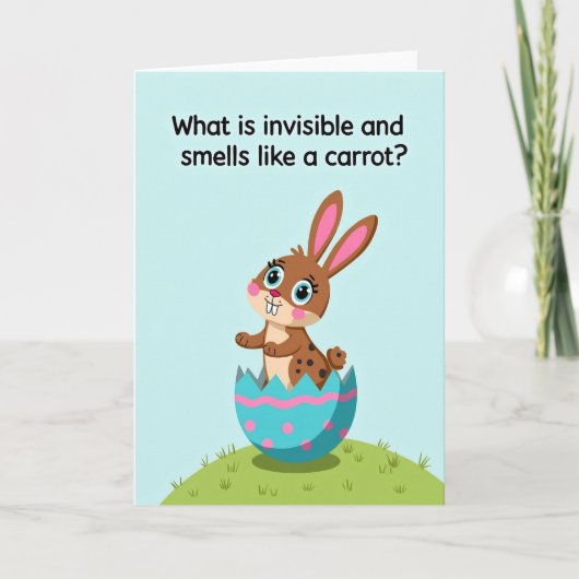 Rabbit Riddle Fun Day Card Karte (Vorderseite)