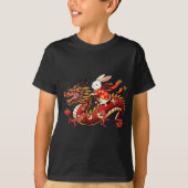 Rabbit Ride Chinese Dragon Funny Mens Womens Happy T-Shirt (Vorderseite)