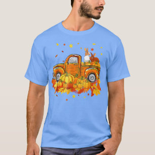 Rabbit Riding LKW Pumpkin Herbstleaves Fall T-Shirt