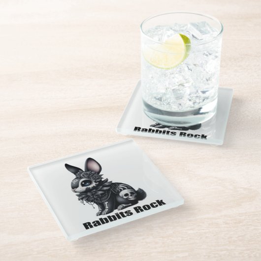 Rabbit Rock Glasuntersetzer (Schrägansicht)