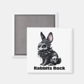 Rabbit Rock Magnet (Vorderseite/Rückseite)