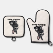 Rabbit Rock Ofenhandschuh & Topflappen-Set (Vorderseite)