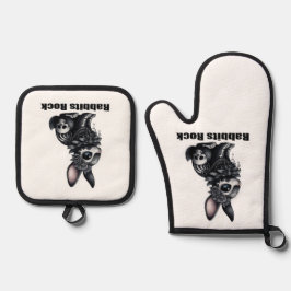 Rabbit Rock Ofenhandschuh & Topflappen-Set