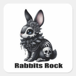 Rabbit Rock Quadratischer Aufkleber