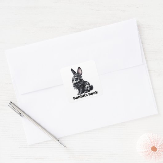 Rabbit Rock Quadratischer Aufkleber (Umschlag)