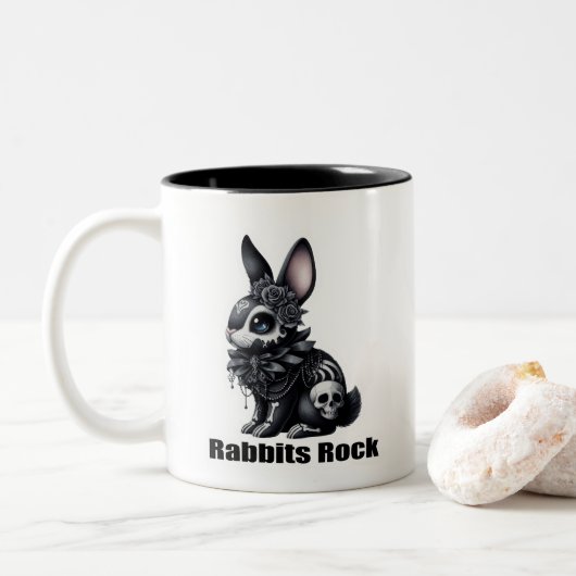 Rabbit Rock Zweifarbige Tasse (Mit Donut)
