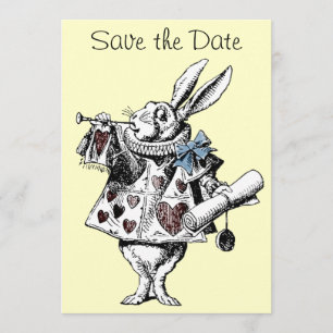 Rabbit-Save the Date-Karte der Alice im Wunderland Save The Date