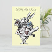 Rabbit-Save the Date-Karte der Alice im Wunderland Save The Date (Stehend Vorderseite)