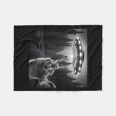 Rabbit Selfie With Ufo - Funny Bunny Graphic Alien Fleecedecke (Vorderseite (Horizontal))