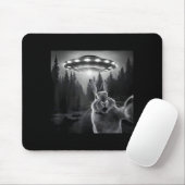Rabbit Selfie With Ufo - Funny Bunny Graphic Alien Mousepad (Mit Mouse)