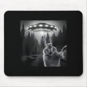 Rabbit Selfie With Ufo - Funny Bunny Graphic Alien Mousepad (Vorne)