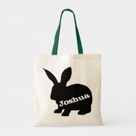 Rabbit Silhouette Personalized Name Tote Bag Tragetasche