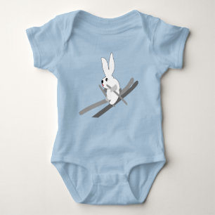 Rabbit Skier Baby Bodysuit Baby Strampler