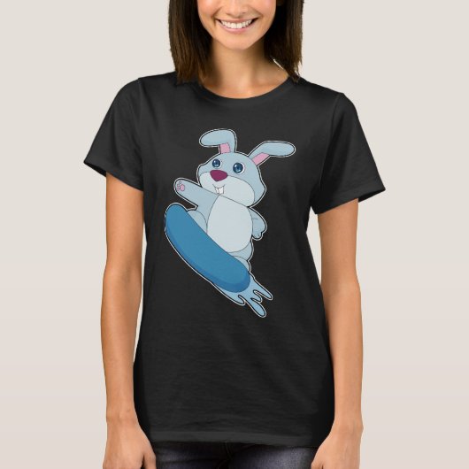 Rabbit Snowboard Winter sports T-Shirt (Vorderseite)